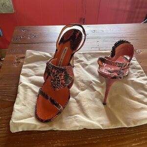 1 pair of Manolo Blahnik spiked heel sandals - worn once!